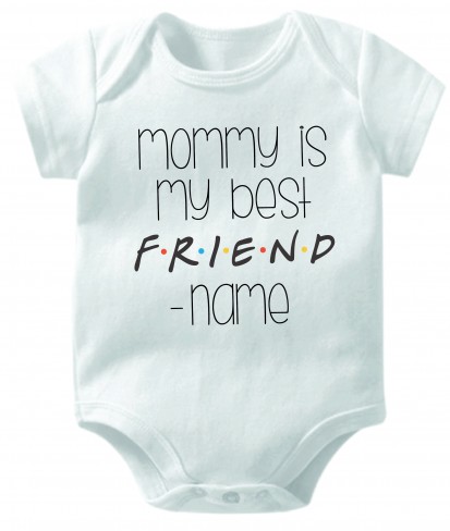 Personalised Mommy is my Best Friend White Unisex Baby Romper
